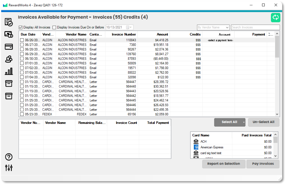 Invoice Payments inside rewardworks accounts payable automation software